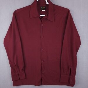 BC Ethic Button Down Shirt Mens Large Burgundy Vintage Y2K Streetwear Minimalist